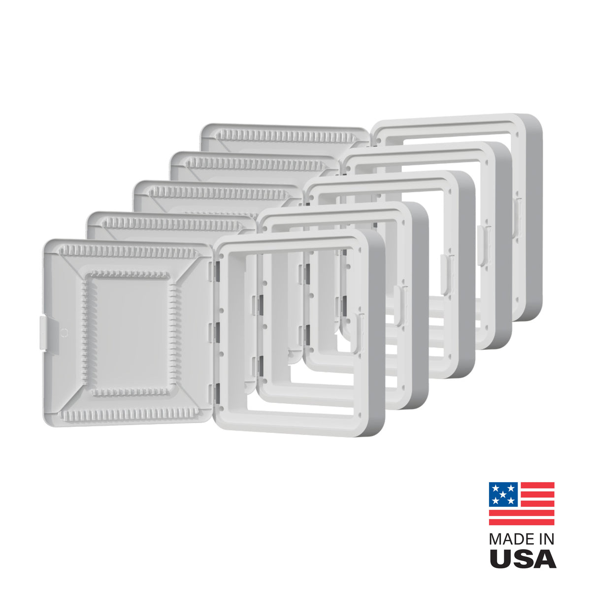 ENP15605DNA | 15 Inch Plastic Hinged Door with Deep Trim Ring, 5-Pack Series