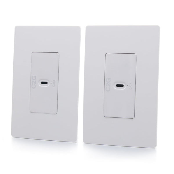 C2G54268 | Superbooster® 1-Port USB over Cat6a Wall Plate to Wall Plate Extender Kit - USB 3.2 Gen1 (5Gbps) Series