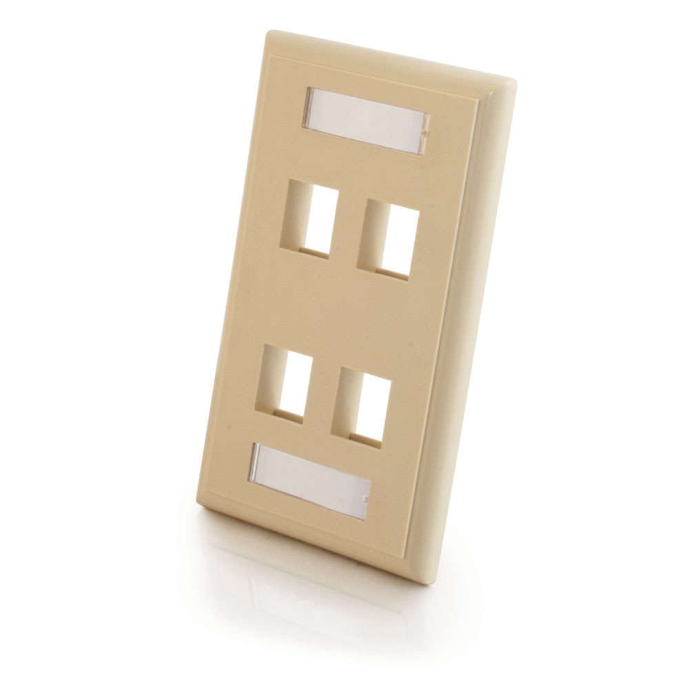 CG03713 | Four Port Keystone Single Gang Wall Plate Series