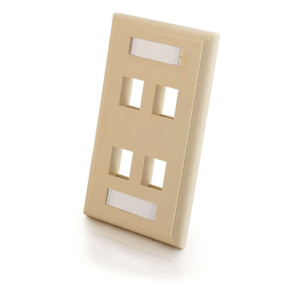 CG03713 | Four Port Keystone Single Gang Wall Plate Series