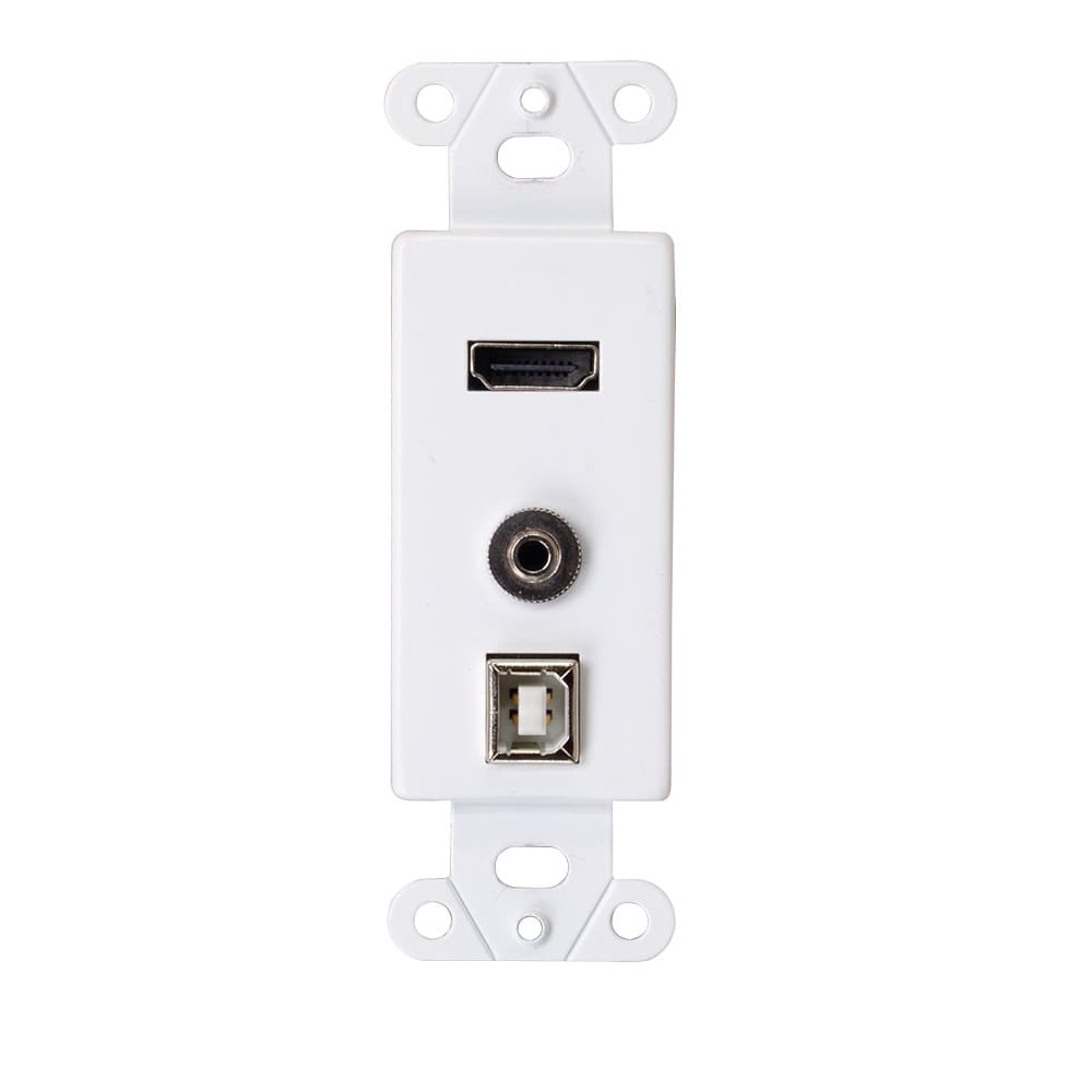 CG39873 | HDMI®, USB and 3.5mm Audio Pass Through Decorative Wall Plate - White Series