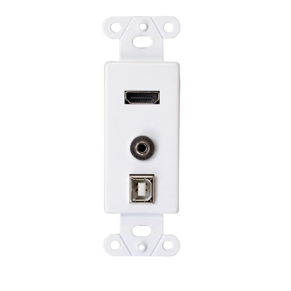 CG39873 | HDMI®, USB and 3.5mm Audio Pass Through Decorative Wall Plate - White Series