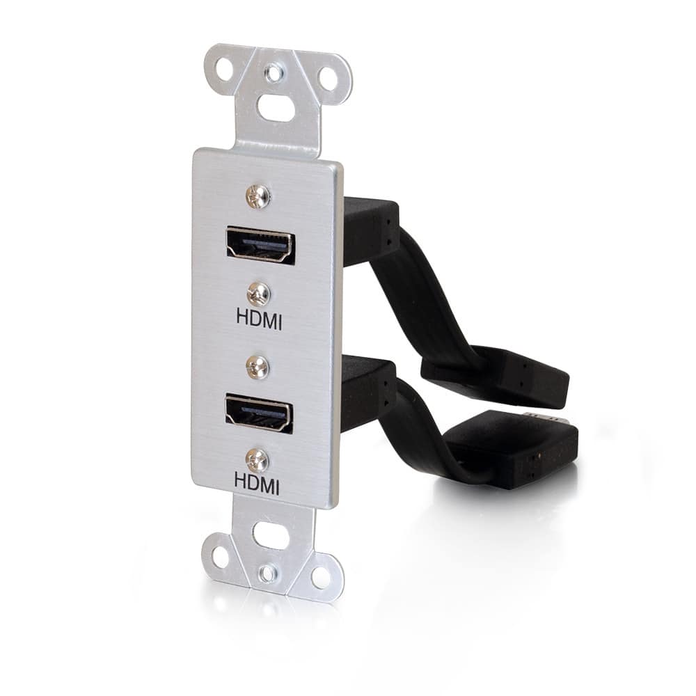CG39875 | Dual HDMI® Pass Through Decorative Wall Plate - Aluminum Series