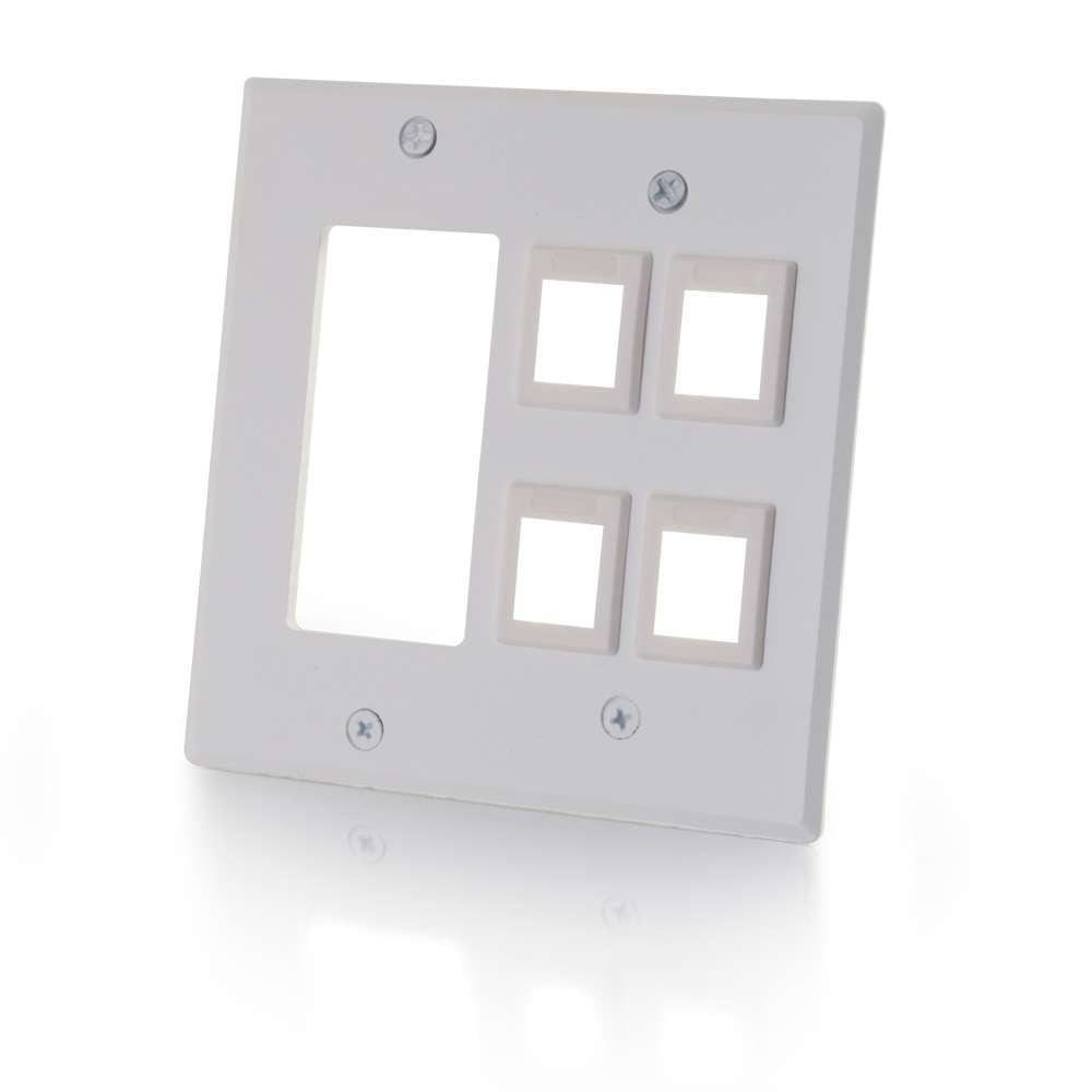 CG41341 | One Cutout with Four Keystone Double Gang Wall Plate Series