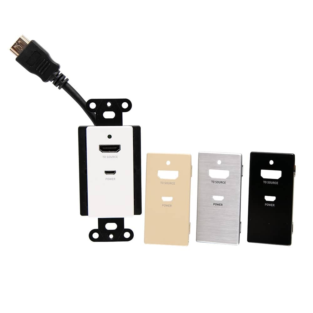 C2G42395 | HDMI Inline Extender Decorative Wall Plate with Interchangeable Wall Plate Covers - 4K 60Hz Series