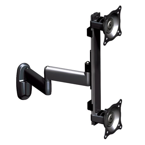 KWD230B | Dual Arm Wall Mount, Vertical Dual Monitor Series
