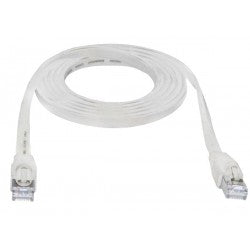 CAT6 Flat Shielded Patch Cords, Standard Boot, White