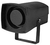 IP65 Indoor/Outdoor Piezo Siren with LED Strobe Beacon, 110 dB, Powered, Blue
