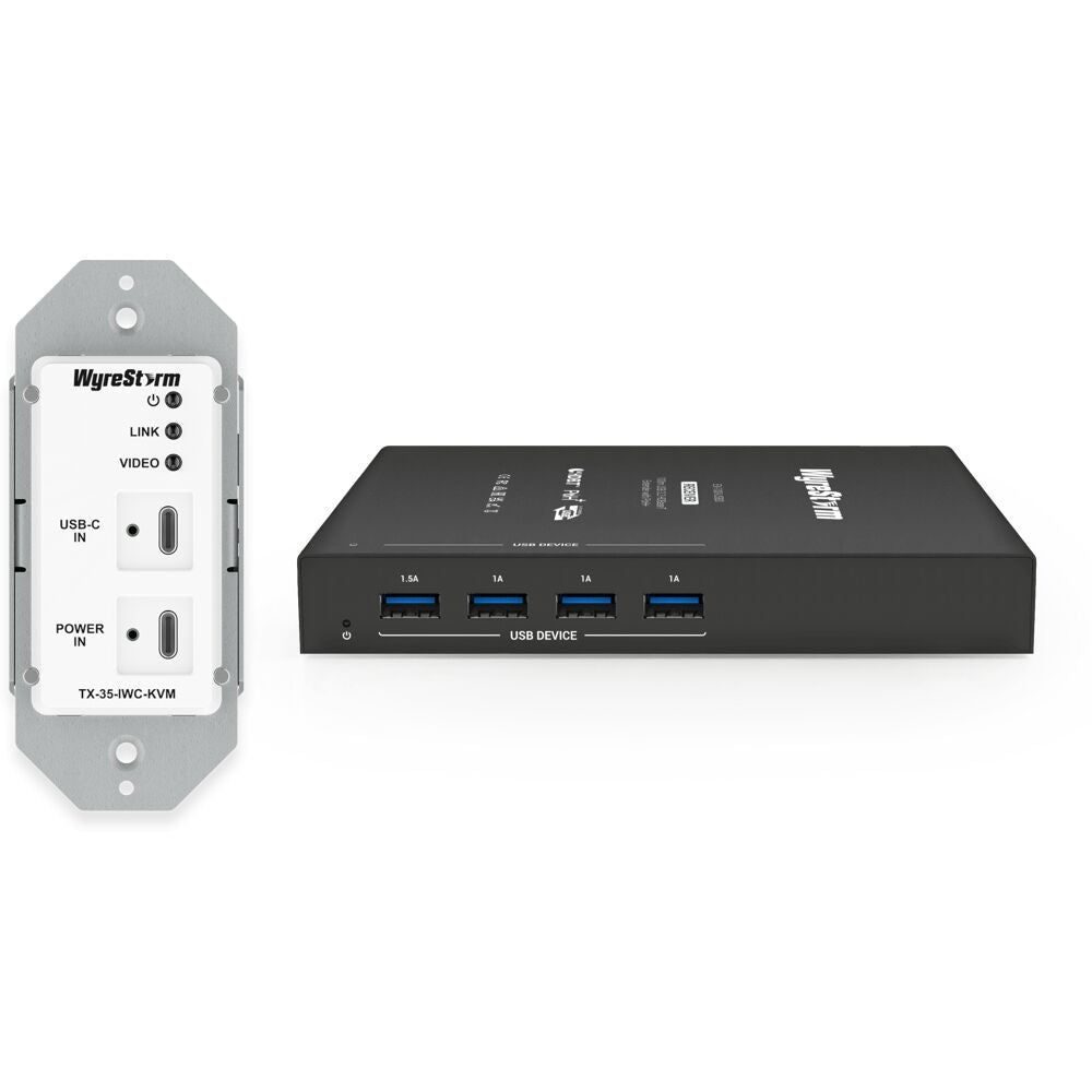 USB 3.2 Single Gang In-Wall HDBT-USB3 Transmitter and Receiver Kit