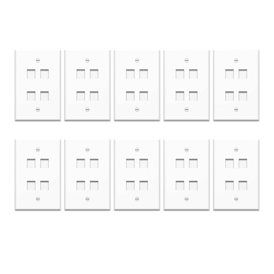 WP3404WH10 | 1-Gang 4-Port Wall Plate Series
