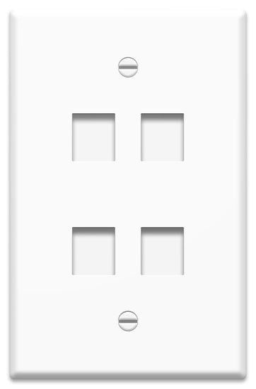 WP3304WH | 1-Gang 4-Port Oversized Wall Plate in White Series