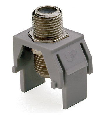 WP3479GY | Non-Recessed Nickel F-Connector Keystone Insert Series