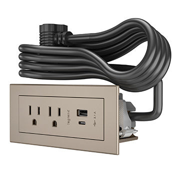 RDZCNI | RDZCB radiant Furniture Power Center 2OL with 2 USB-A and USB-C Charging Ports 6 ft Series