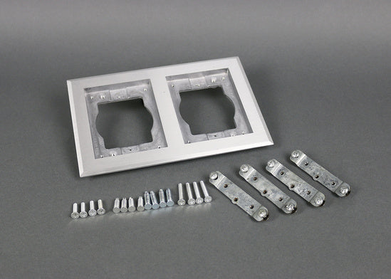 828TCAL | Omnibox Two Gang Rectangular Aluminum CarpetTile Flange Series