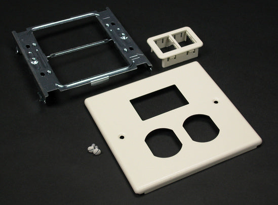G4047BT | 4047 Two Gang Cover and Ortronics® TrakJack Mini Adapter Fitting Series