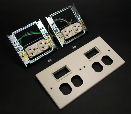 V4047-2WWSS | 4047 Four Gang Cover With Two Series II Mini Adapters Series