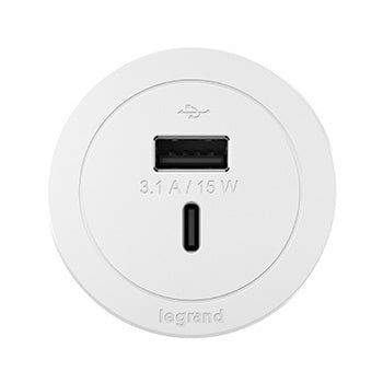 RFPCUAUC-WH | RFPCUAUC Round FPC USB Only Black Combo USB-A And USB-C Series