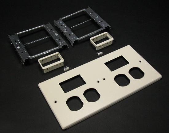 V4047-2BBSS | 4047 Four Gang Cover Two Duplex and Two Series II Mini Adapters Series