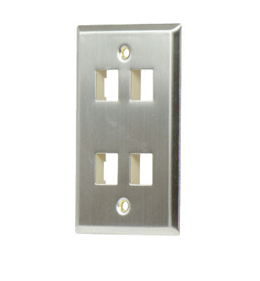 WP3404SS | 1-Gang 4-Port Wall Plate Series