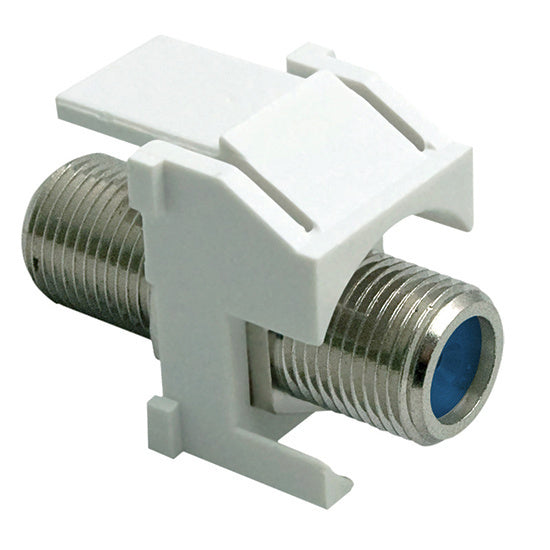 WP3481WH10 | Recessed Nickel Self-Terminating F-Connector Keystone Insert Series