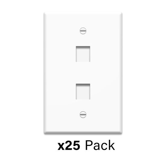 WP3402WH25 | 1-Gang 2-Port Wall Plate Series