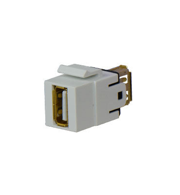 WP1220WH | USB A/A Keystone Coupler Insert in White Series