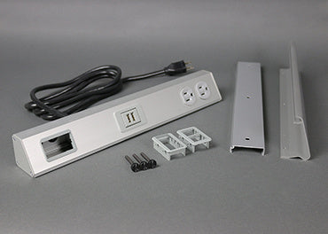 TSAM1F1AL1U | TableSource Table Box with 1 Communication Opening Backsplash-Mounted 6 ft Cord Series