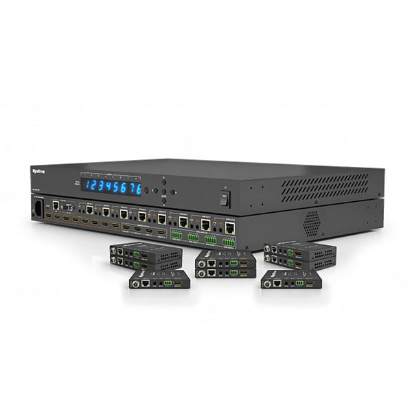 4K30Hz 8x8 HDBaseT Matrix, PoH, Includes 8 Receivers, 4x Mirrored HDMI
