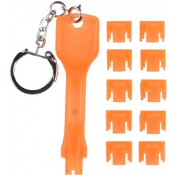 RJ45 Port Blocker â 10 Locks and 1 Removal Key, Orange