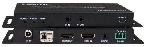 4K 18Gbps HDMI Extender with Stereo Audio and Local Access via One LC Singlemode or Multimode Fiber Optic Cable