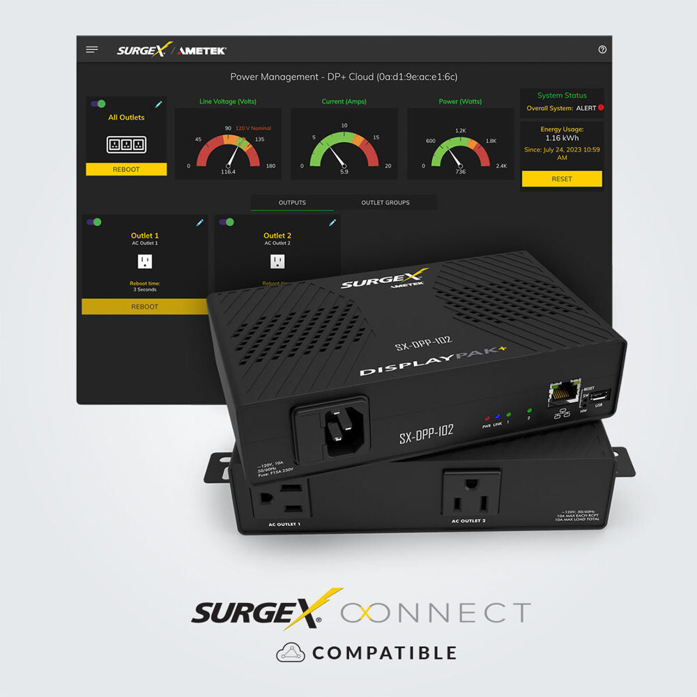 IP Connected Multi-Stage Surge Suppression, Detachable Power Cord