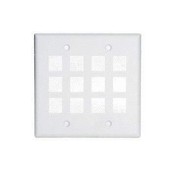 WP3212WH | 2-Gang, 12-Port Wall Plate in White Series
