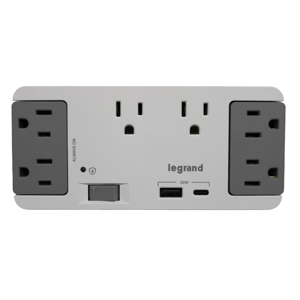 AC1062 | On-Q 6 Outlet Enclosure Surge Protector with One USB A and One USB C Series