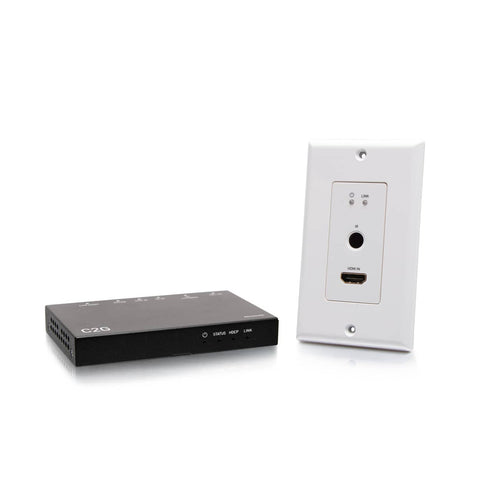 C2G30025 | HDMI® HDBaseT + RS232 and IR over Cat Extender Single Gang Wall Plate Transmitter to Ultra-Slim Box Receiver - 4K 60Hz Series