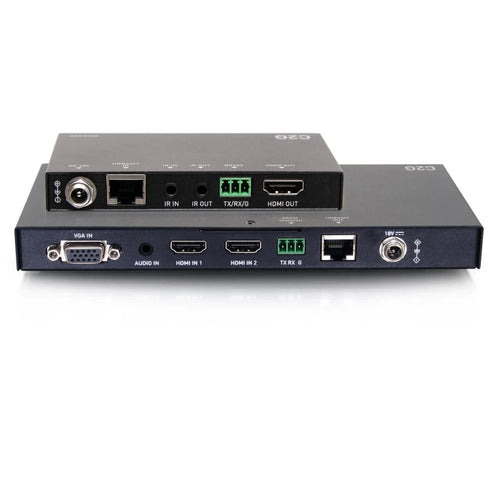 C2G30027 | Dual 4K HDMI® HDBaseT + VGA, 3.5mm, and RS232 over Cat Switching Extender Box Transmitter to Ultra-Slim Box Receiver - 4K 60Hz Series