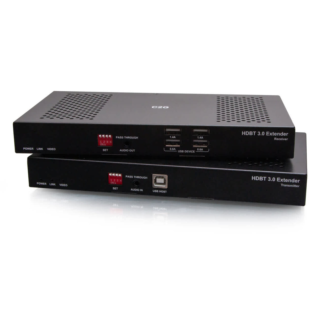 C2G30055 | HDMI HDBaseT + USB-B to A + RS232 Over Cat Extender Box TX to Box RX (18Gbps) 4K 60Hz up to 328ft Series