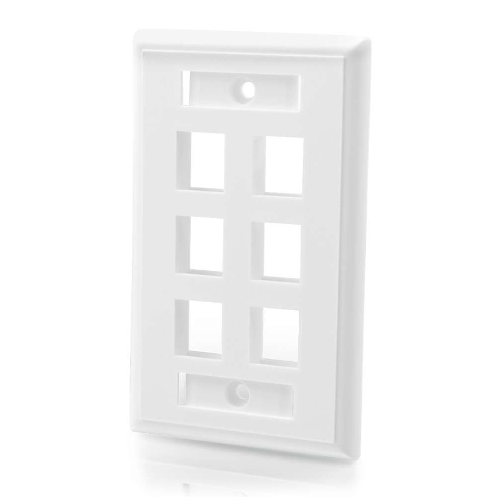 CG03414 | Six Port Keystone Single Gang Wall Plate Series