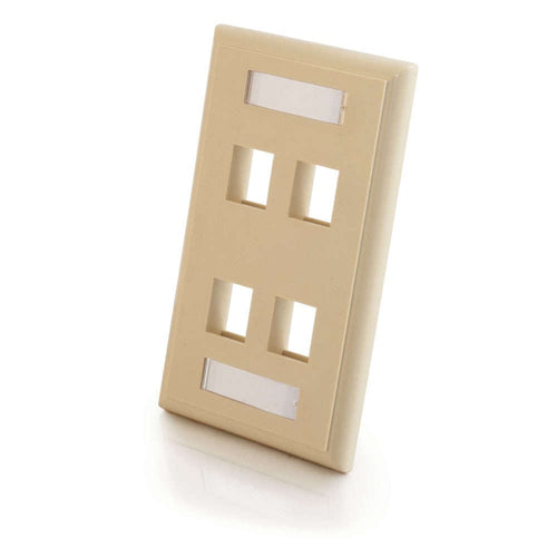 CG03713 | Four Port Keystone Single Gang Wall Plate Series