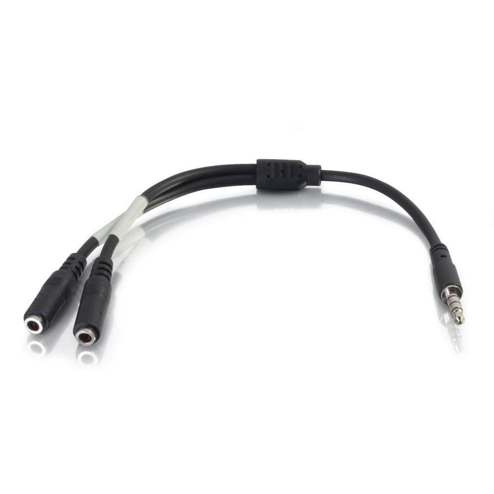 CG27394 | 6 Inch 4-pin 3.5mm Microphone and Headphone Breakout Adapter Y-Cable Series