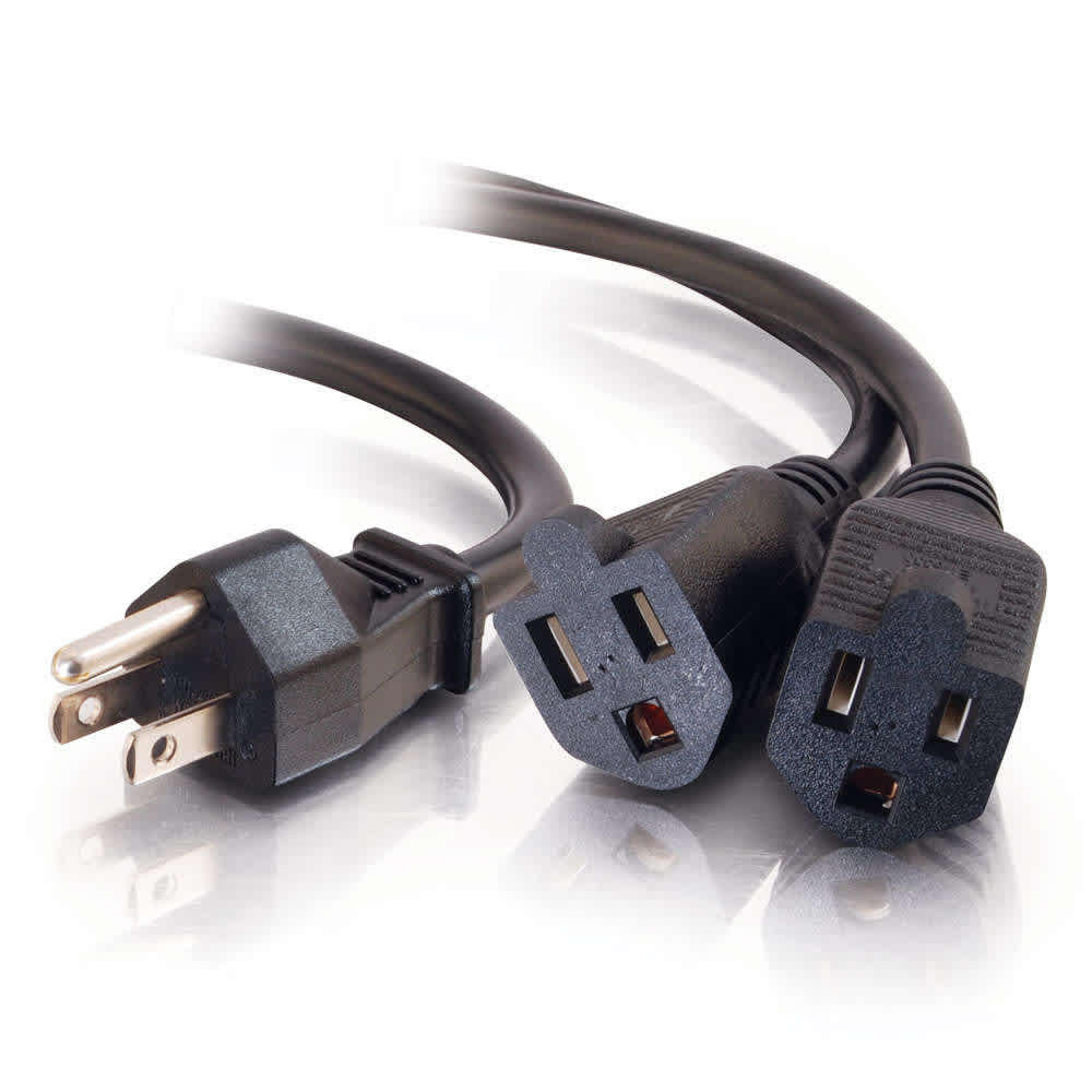 CG29802 | 16 AWG 1-to-2 Power Cord Splitter (1 NEMA 5-15P to 2 NEMA 5-15R) Series
