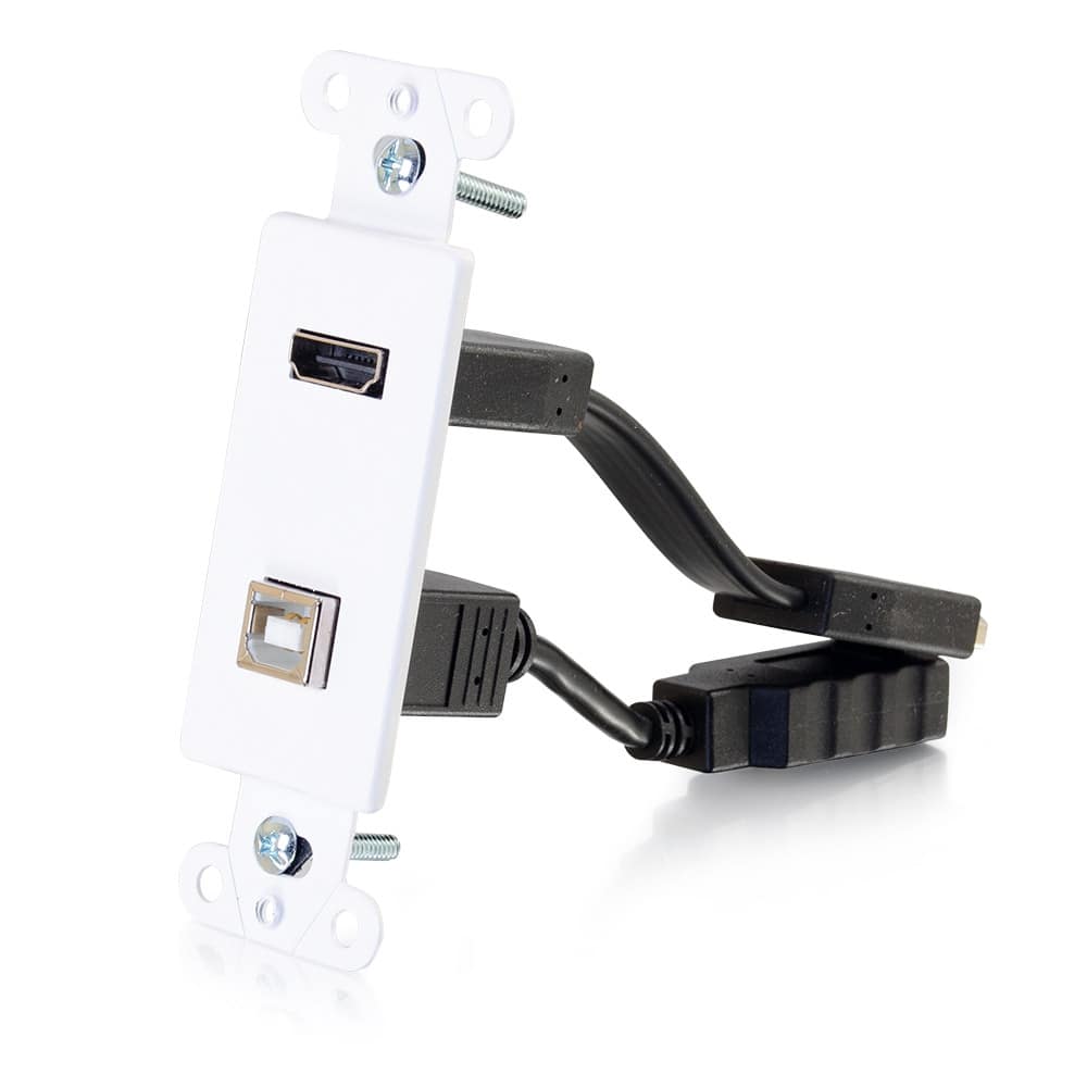 CG39702 | HDMI and USB Pass Through Wall Plate - White Series