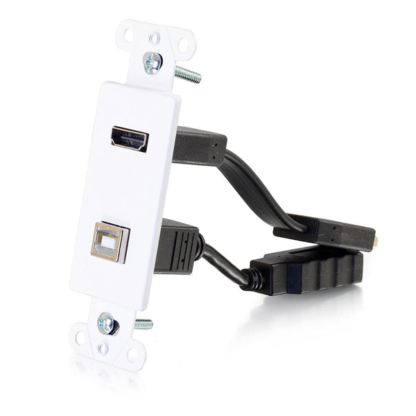 CG39702 | HDMI and USB Pass Through Wall Plate - White Series