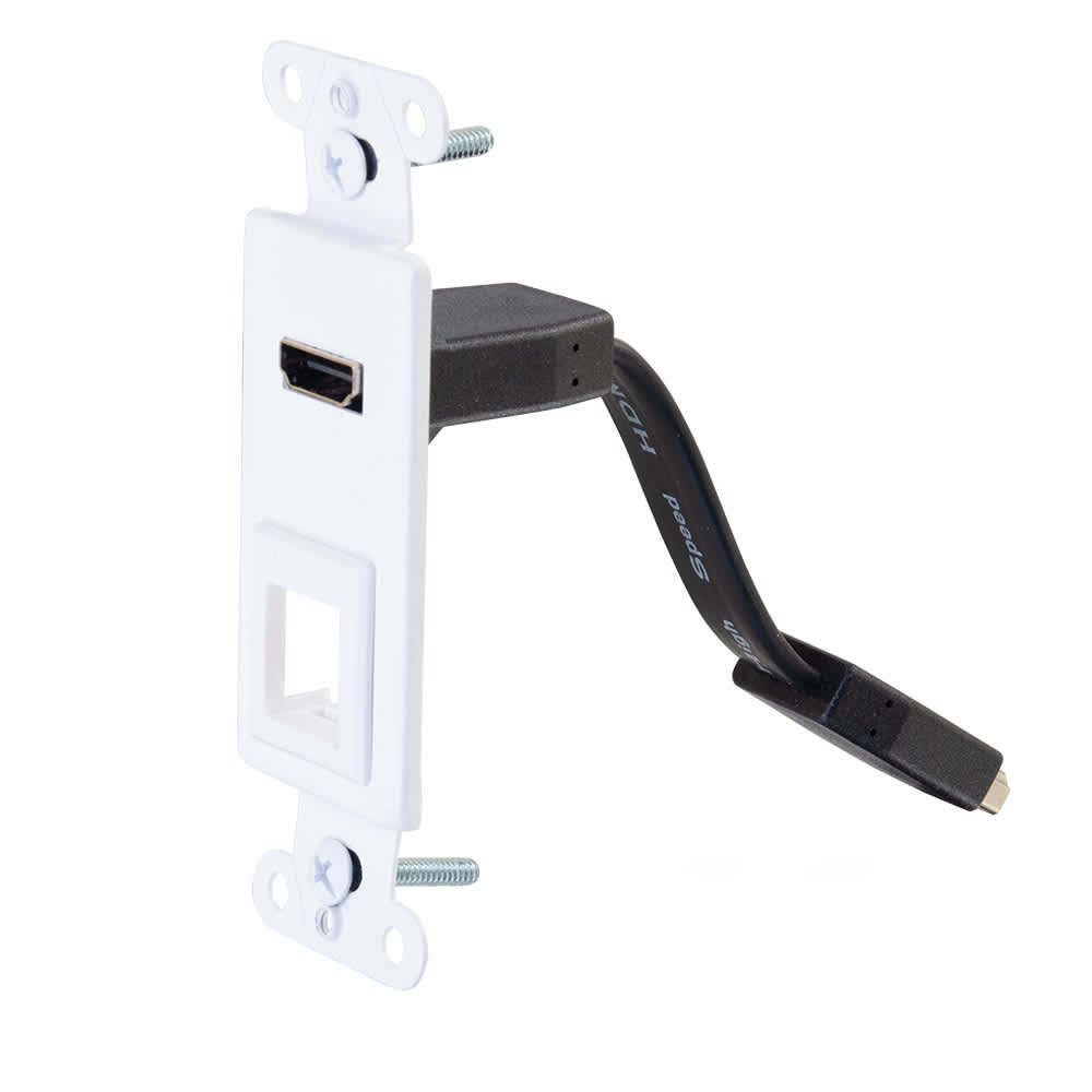 CG39711 | HDMI Pass Through Decorative Wall Plate with One Keystone - White Series