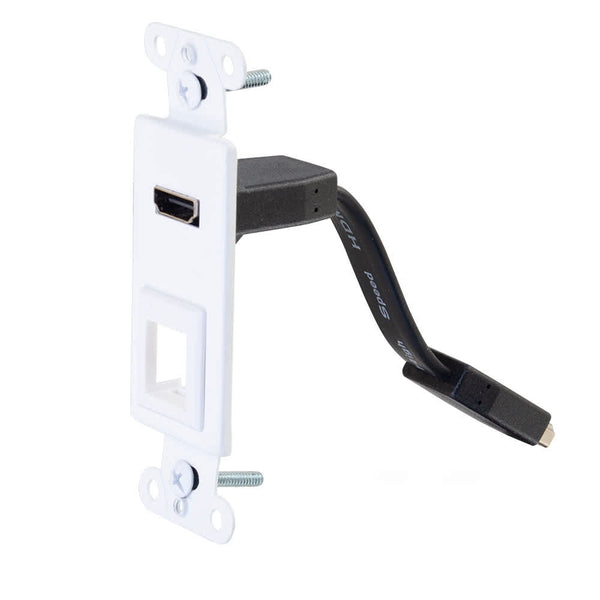 CG39711 | HDMI Pass Through Decorative Wall Plate with One Keystone - White Series