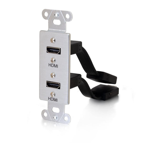 CG39875 | Dual HDMI® Pass Through Decorative Wall Plate - Aluminum Series