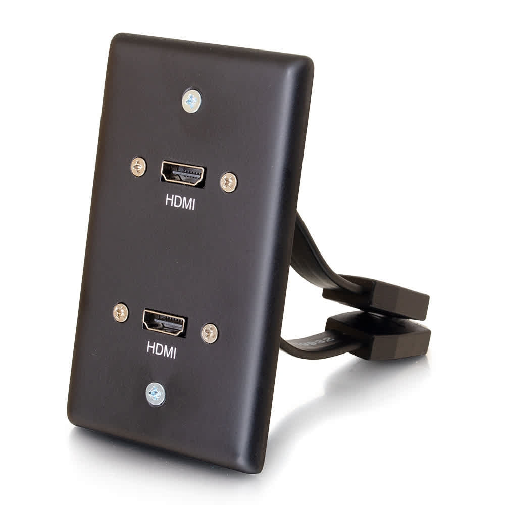 CG39879 | Dual HDMI® Pass Through Single Gang Wall Plate - Black Series