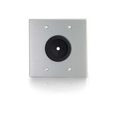 CG40546 | 1.5 Inch Grommet Cable Pass Through Double Gang Wall Plate - Brushed Aluminum Series