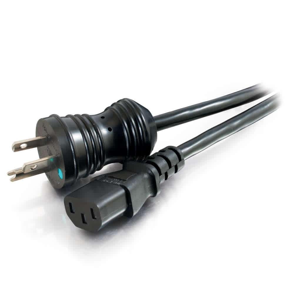 CG48070 | 16 AWG Coiled Hospital Grade Power Cord (NEMA 5-15P to IEC320C13) - Black Series