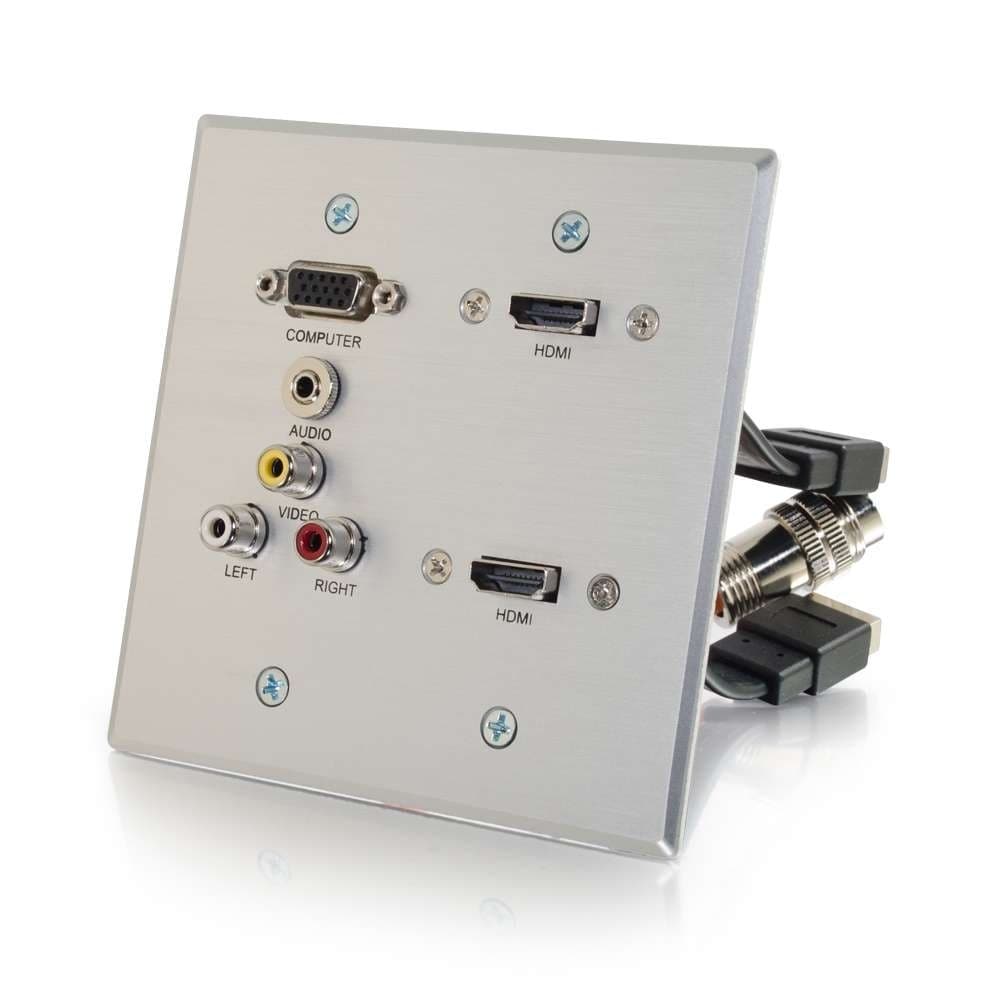 CG60143 | RapidRun® VGA, Stereo Audio, Composite Video and RCA Stereo Audio Double Gang Wall Plate Series
