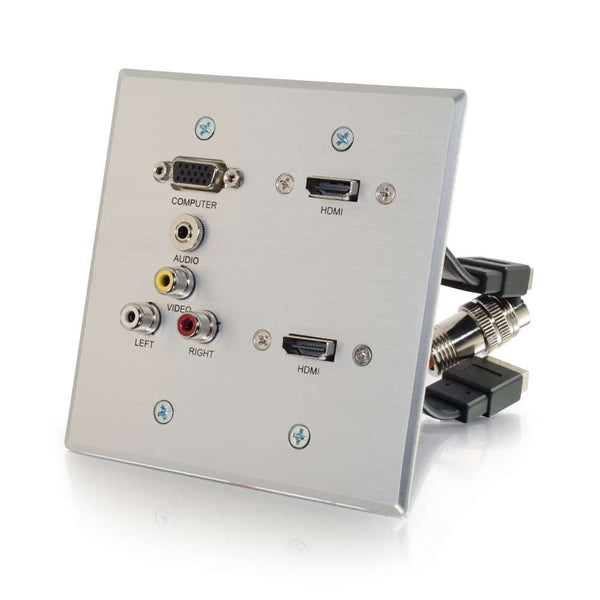 CG60143 | RapidRun® VGA, Stereo Audio, Composite Video and RCA Stereo Audio Double Gang Wall Plate Series